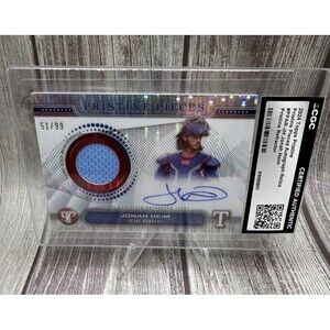 2024 Topps Pristine - Pristine Pieces Autograph Relics Jonah Heim #PPAR-JH 51/99